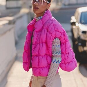 Free People Wind Cheater Quilted Wrap- One Sizr